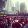 Santas in Battery Park City