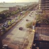 Obama's motorcade driving along the West Side Highway